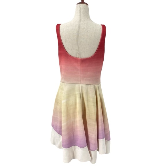 Esteban Cortazar Rainbow Scoop Neck A-Line Fit & Flare Dress 12 - Picture 2 of 9